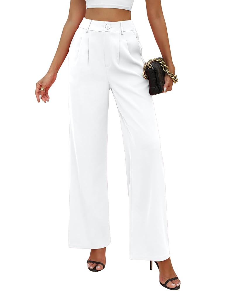 MUSIDORA Women's Flowy Straight Wide Leg Pants/High Waisted